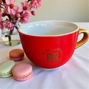Givenchy paris large Red Mug with Gold Handle